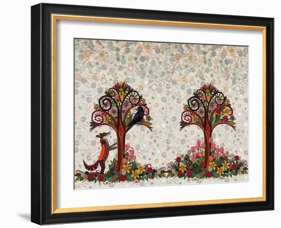 The Fox and the Crow-Sharon Turner-Framed Art Print