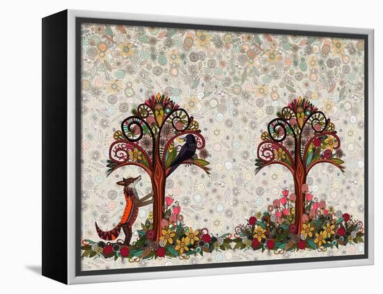 The Fox and the Crow-Sharon Turner-Framed Stretched Canvas