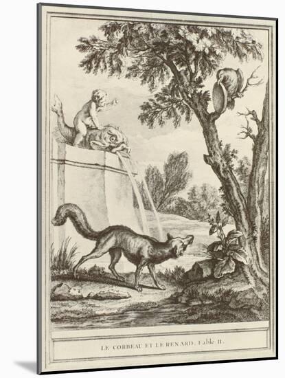 The Fox and the Crow-Jean-Baptiste Oudry-Mounted Giclee Print