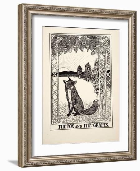 The Fox and the Grapes, from A Hundred Fables of Aesop, Pub.1903 (Engraving)-Percy James Billinghurst-Framed Giclee Print