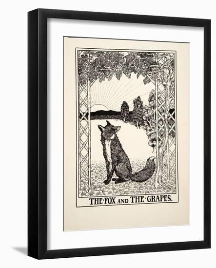 The Fox and the Grapes, from A Hundred Fables of Aesop, Pub.1903 (Engraving)-Percy James Billinghurst-Framed Giclee Print