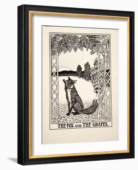 The Fox and the Grapes, from A Hundred Fables of Aesop, Pub.1903 (Engraving)-Percy James Billinghurst-Framed Giclee Print