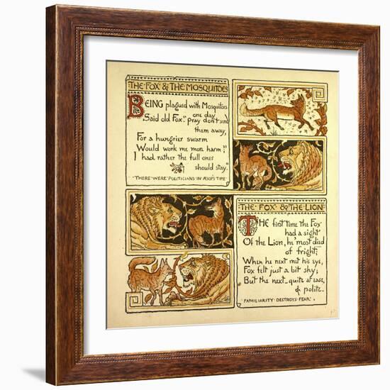 The Fox and the Mosquitoes the Fox and the Lion-null-Framed Giclee Print