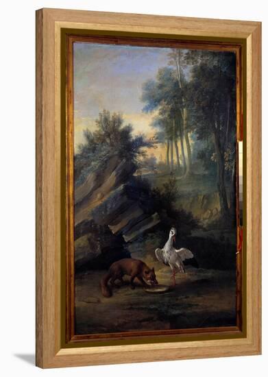 The Fox and the Stork, 1747 (Oil on Canvas)-Jean-Baptiste Oudry-Framed Premier Image Canvas