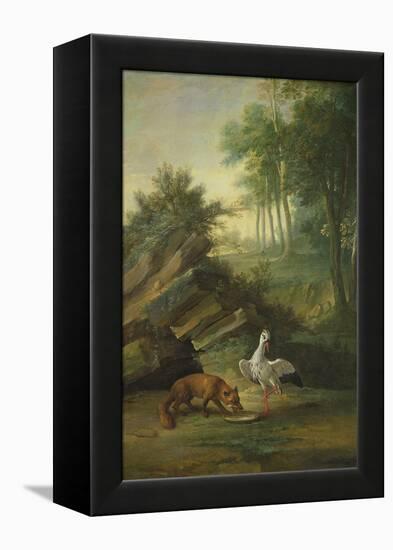 The Fox and the Stork, 1747 (Oil on Canvas)-Jean-Baptiste Oudry-Framed Premier Image Canvas