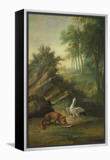 The Fox and the Stork, 1747 (Oil on Canvas)-Jean-Baptiste Oudry-Framed Premier Image Canvas