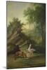 The Fox and the Stork, 1747 (Oil on Canvas)-Jean-Baptiste Oudry-Mounted Giclee Print