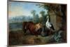 The Fox and the Stork, 1751 (Oil on Canvas)-Jean-Baptiste Oudry-Mounted Giclee Print