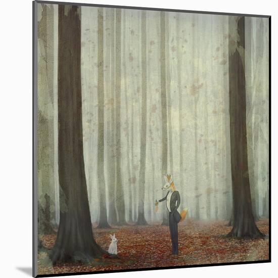 The Fox in a Wood to Hunt on a Hare-natalia_maroz-Mounted Art Print