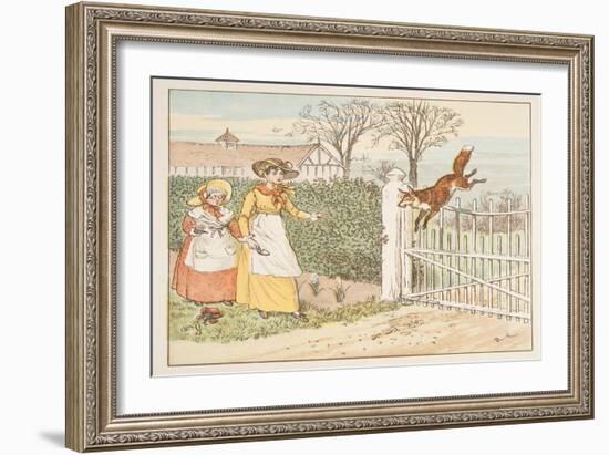 The Fox Jumps over the Parson's Gate, from the Hey Diddle Diddle Picture Book, Pub.1882 (Colour Eng-Randolph Caldecott-Framed Giclee Print