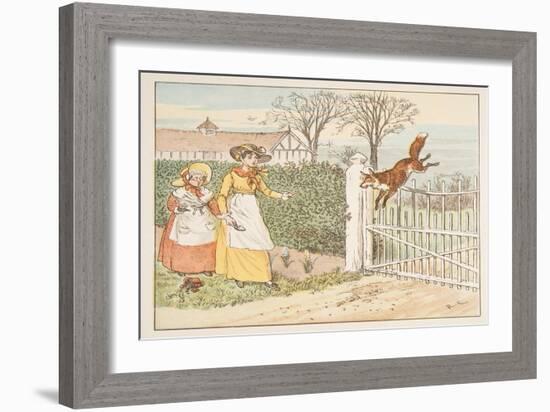 The Fox Jumps over the Parson's Gate, from the Hey Diddle Diddle Picture Book, Pub.1882 (Colour Eng-Randolph Caldecott-Framed Giclee Print