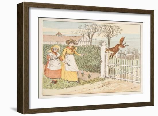 The Fox Jumps over the Parson's Gate, from the Hey Diddle Diddle Picture Book, Pub.1882 (Colour Eng-Randolph Caldecott-Framed Giclee Print