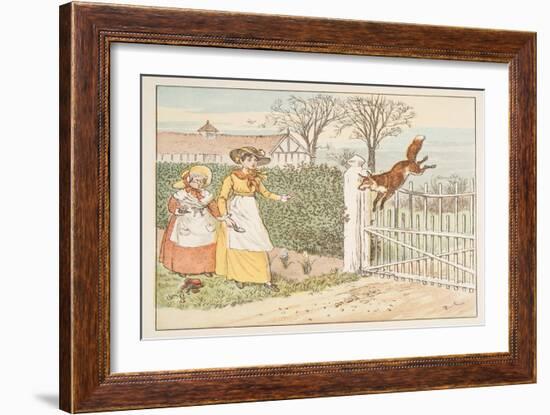 The Fox Jumps over the Parson's Gate, from the Hey Diddle Diddle Picture Book, Pub.1882 (Colour Eng-Randolph Caldecott-Framed Giclee Print