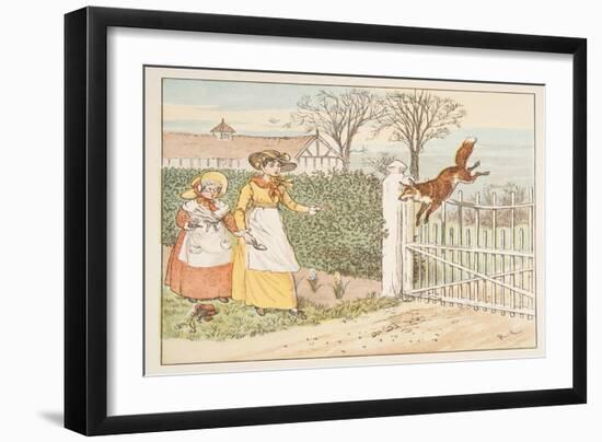 The Fox Jumps over the Parson's Gate, from the Hey Diddle Diddle Picture Book, Pub.1882 (Colour Eng-Randolph Caldecott-Framed Giclee Print