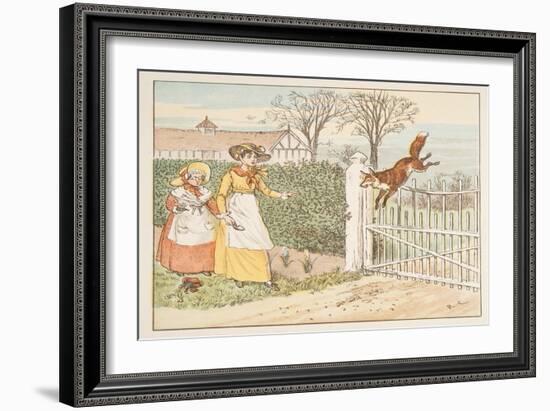 The Fox Jumps over the Parson's Gate, from the Hey Diddle Diddle Picture Book, Pub.1882 (Colour Eng-Randolph Caldecott-Framed Giclee Print