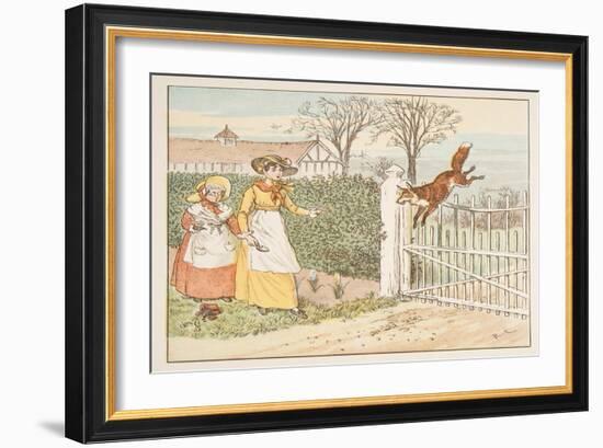 The Fox Jumps over the Parson's Gate, from the Hey Diddle Diddle Picture Book, Pub.1882 (Colour Eng-Randolph Caldecott-Framed Giclee Print