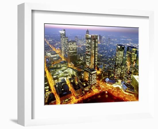 The Frankfurt, Germany, Skyline is Seen at Sunset-null-Framed Photographic Print