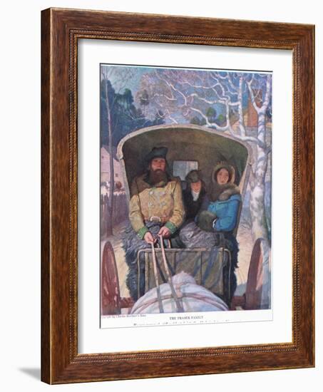 The Fraser Family: He Was Crammed Stiff and Heated, into the Old Chaise between His Parents, 1928 (-Newell Convers Wyeth-Framed Giclee Print