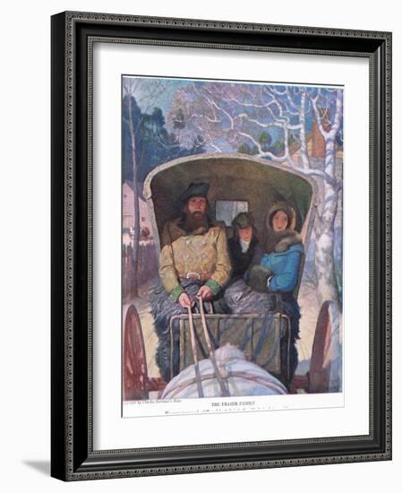 The Fraser Family: He Was Crammed Stiff and Heated, into the Old Chaise between His Parents, 1928 (-Newell Convers Wyeth-Framed Giclee Print