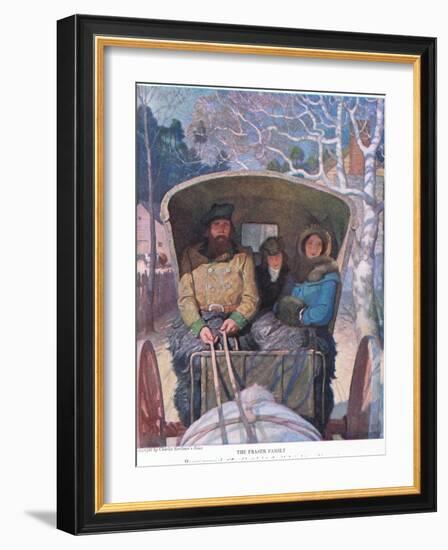 The Fraser Family: He Was Crammed Stiff and Heated, into the Old Chaise between His Parents, 1928 (-Newell Convers Wyeth-Framed Giclee Print