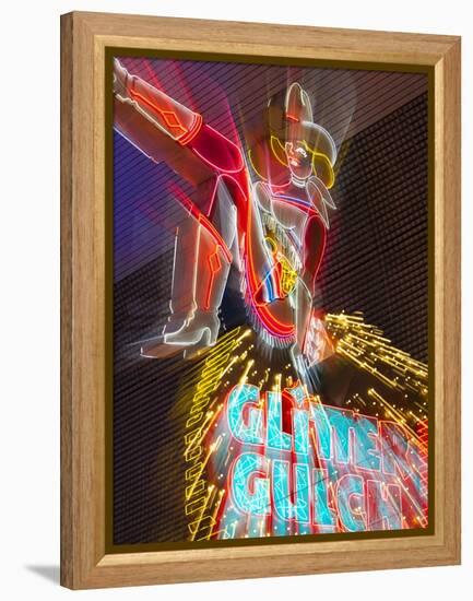 The Freemont Street Experience in Downtown Las Vegas, Las Vegas, Nevada, USA, North America-Gavin Hellier-Framed Premier Image Canvas
