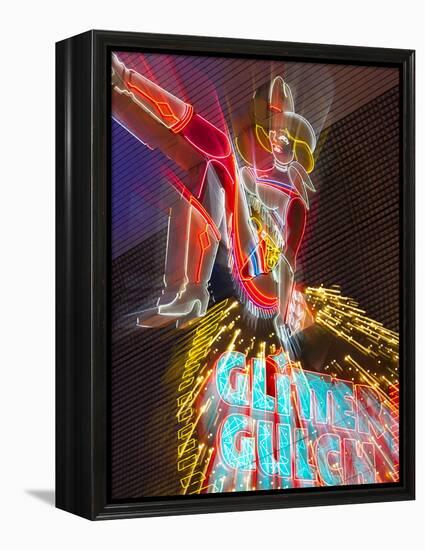 The Freemont Street Experience in Downtown Las Vegas, Las Vegas, Nevada, USA, North America-Gavin Hellier-Framed Premier Image Canvas