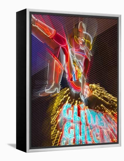 The Freemont Street Experience in Downtown Las Vegas, Las Vegas, Nevada, USA, North America-Gavin Hellier-Framed Premier Image Canvas