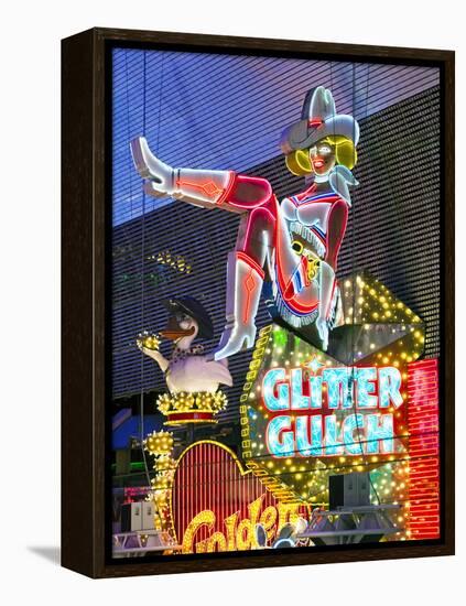 The Freemont Street Experience in Downtown Las Vegas, Las Vegas, Nevada, USA, North America-Gavin Hellier-Framed Premier Image Canvas