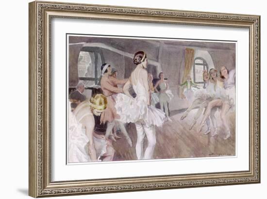 The French Academie De Musique Et De Danse Rehearsing Coppelia - Mlle Zambelli in Pink-null-Framed Art Print