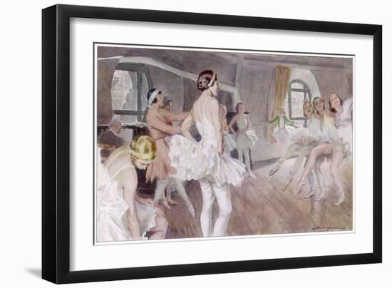 The French Academie De Musique Et De Danse Rehearsing Coppelia - Mlle Zambelli in Pink-null-Framed Art Print