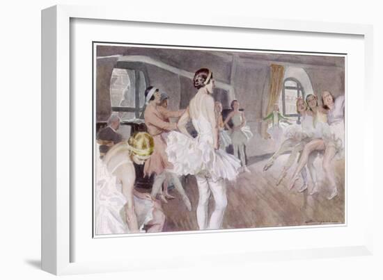 The French Academie De Musique Et De Danse Rehearsing Coppelia - Mlle Zambelli in Pink-null-Framed Art Print