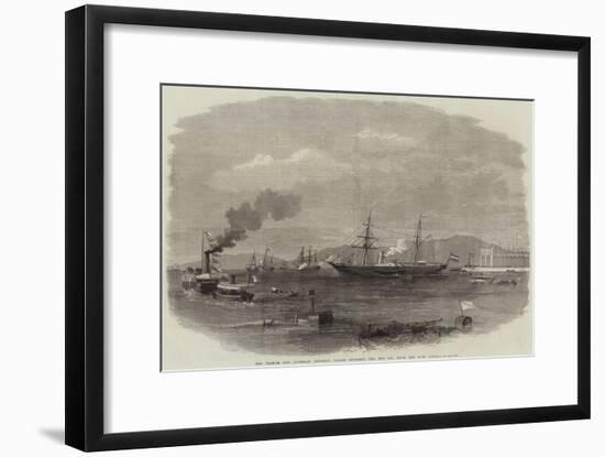 The French and Austrian Imperial Yachts Entering the Red Sea from the Suez Canal-null-Framed Giclee Print