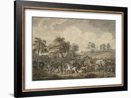 The French Army Crossing the Daugava River on July 24, 1812, Mid 1820S-Albrecht Adam-Framed Giclee Print