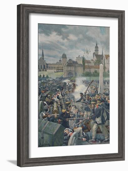 'The French Army Leaving Leipsic', 1813, (1896).-Unknown-Framed Giclee Print