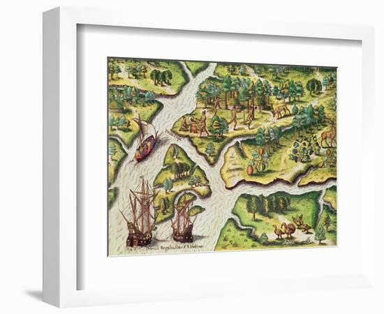 The French Arrive at Port Royal-Jacques Le Moyne-Framed Giclee Print