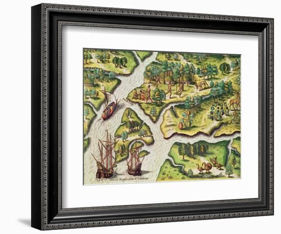 The French Arrive at Port Royal-Jacques Le Moyne-Framed Giclee Print