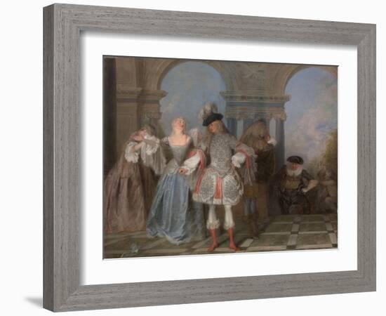 The French Comedians, c.1720-Jean Antoine Watteau-Framed Giclee Print