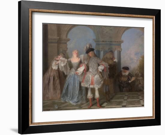 The French Comedians, c.1720-Jean Antoine Watteau-Framed Giclee Print