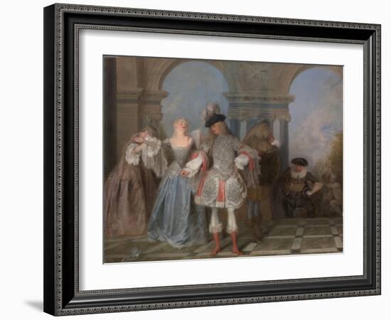 The French Comedians, c.1720-Jean Antoine Watteau-Framed Giclee Print