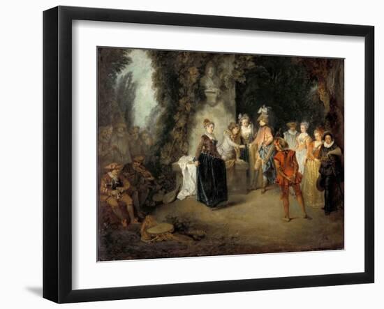 The French Comedy Par Watteau, Jean Antoine (1684-1721), after 1716 - Oil on Canvas, 37X48 - Staatl-Jean Antoine Watteau-Framed Giclee Print