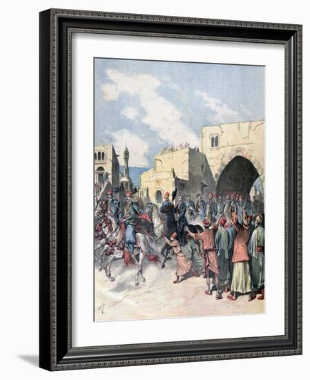 The French Consul Arrives in Bethlehem During Christmas Festivities, 1892-Henri Meyer-Framed Giclee Print