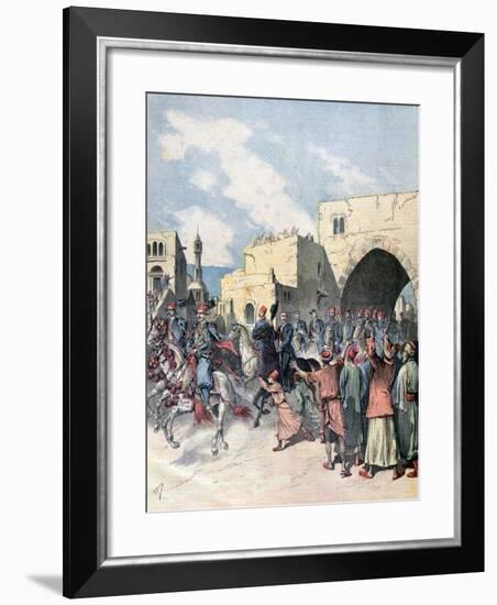 The French Consul Arrives in Bethlehem During Christmas Festivities, 1892-Henri Meyer-Framed Giclee Print