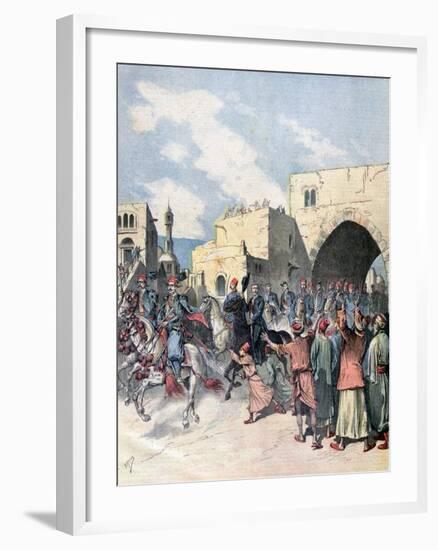 The French Consul Arrives in Bethlehem During Christmas Festivities, 1892-Henri Meyer-Framed Giclee Print