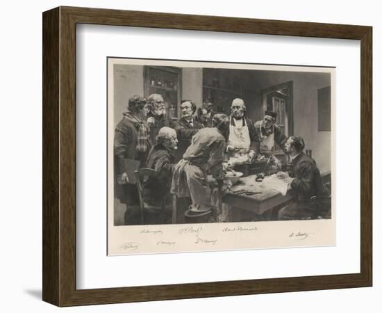 The French Doctor Claude Bernard with a Group of His Colleagues Probably at the College de France-Lhermitte-Framed Art Print