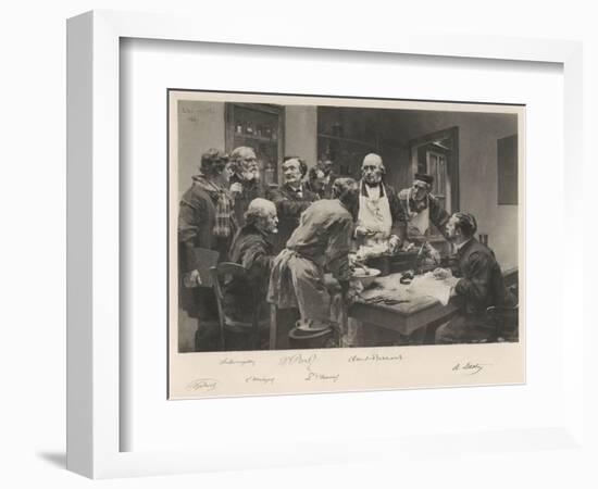 The French Doctor Claude Bernard with a Group of His Colleagues Probably at the College de France-Lhermitte-Framed Art Print