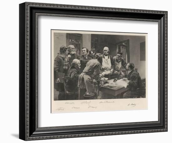 The French Doctor Claude Bernard with a Group of His Colleagues Probably at the College de France-Lhermitte-Framed Art Print