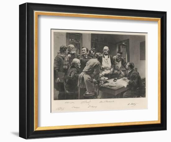 The French Doctor Claude Bernard with a Group of His Colleagues Probably at the College de France-Lhermitte-Framed Art Print