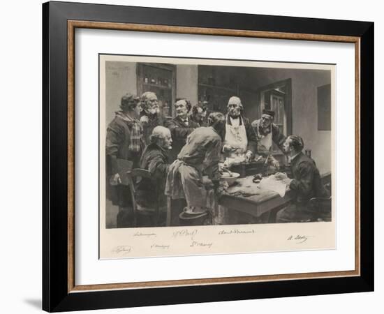 The French Doctor Claude Bernard with a Group of His Colleagues Probably at the College de France-Lhermitte-Framed Art Print