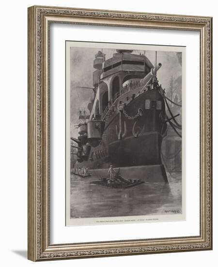 The French First-Class Battle-Ship Charles Martel at Toulon, Finishing Touches-Fred T. Jane-Framed Giclee Print