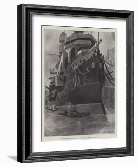 The French First-Class Battle-Ship Charles Martel at Toulon, Finishing Touches-Fred T. Jane-Framed Giclee Print